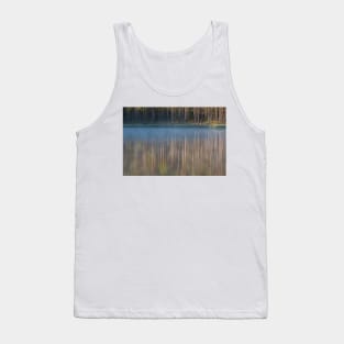 Forest reflecting to small lake at morning Tank Top